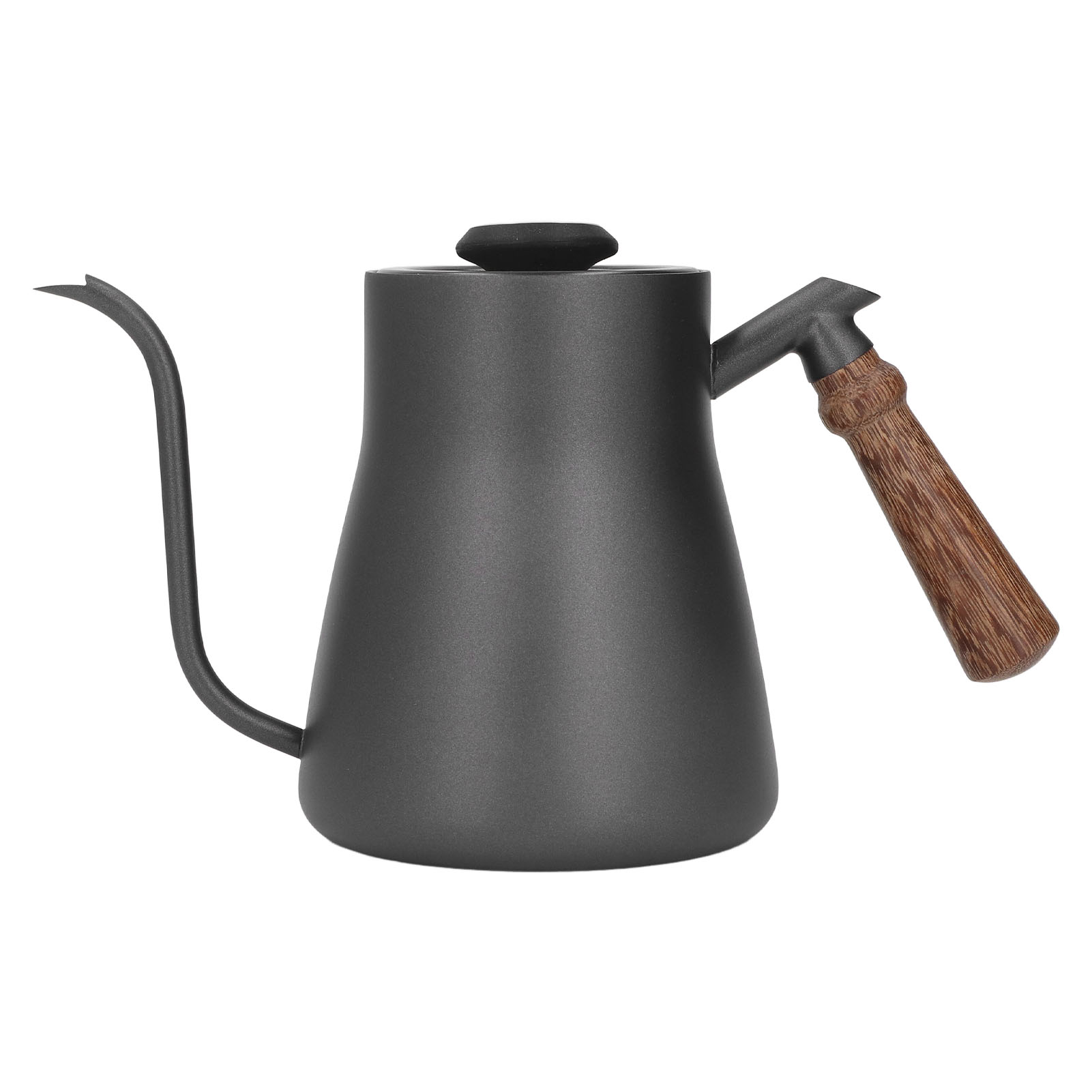 850-ml-kaffeekessel Zum Übergießen Mit Thermometer, Schwanenhalstopf Aus Edelstahl Und Holzgriff