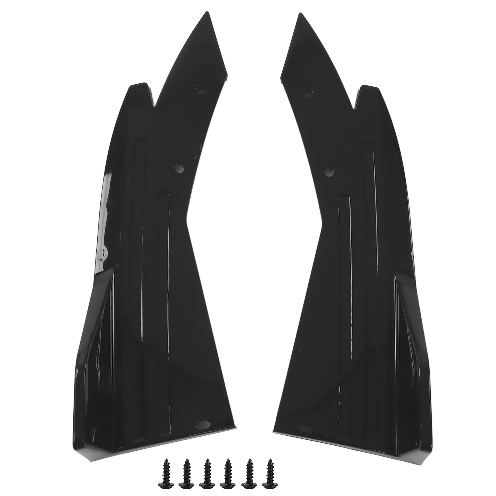 2pcs Auto Heckstoßstange Canard Lip Side Rock Splitter Spoiler Glänzend Schwarz Universal