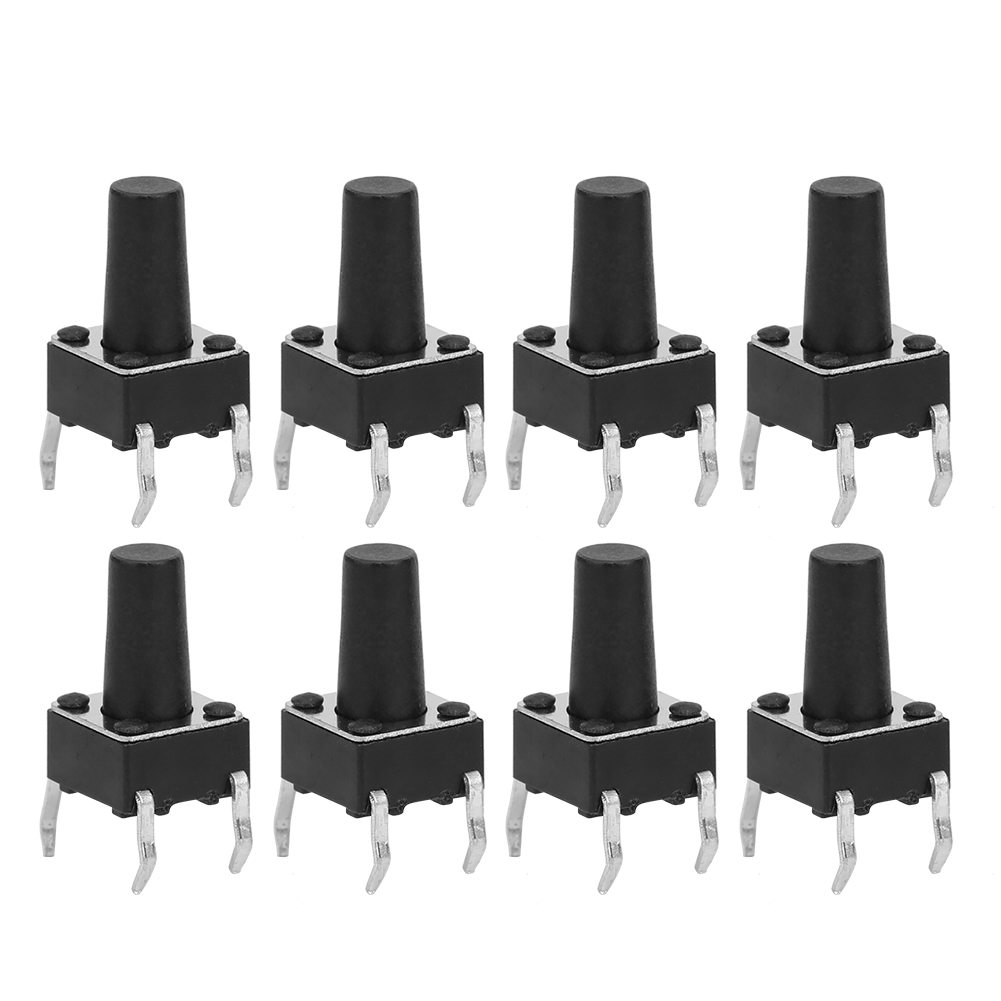 100 Stück Kurzzeitiger Taktiler Tastenschalter, Industriezubehör, Schnelle Reaktion, Dip, 6 X 10 Mm