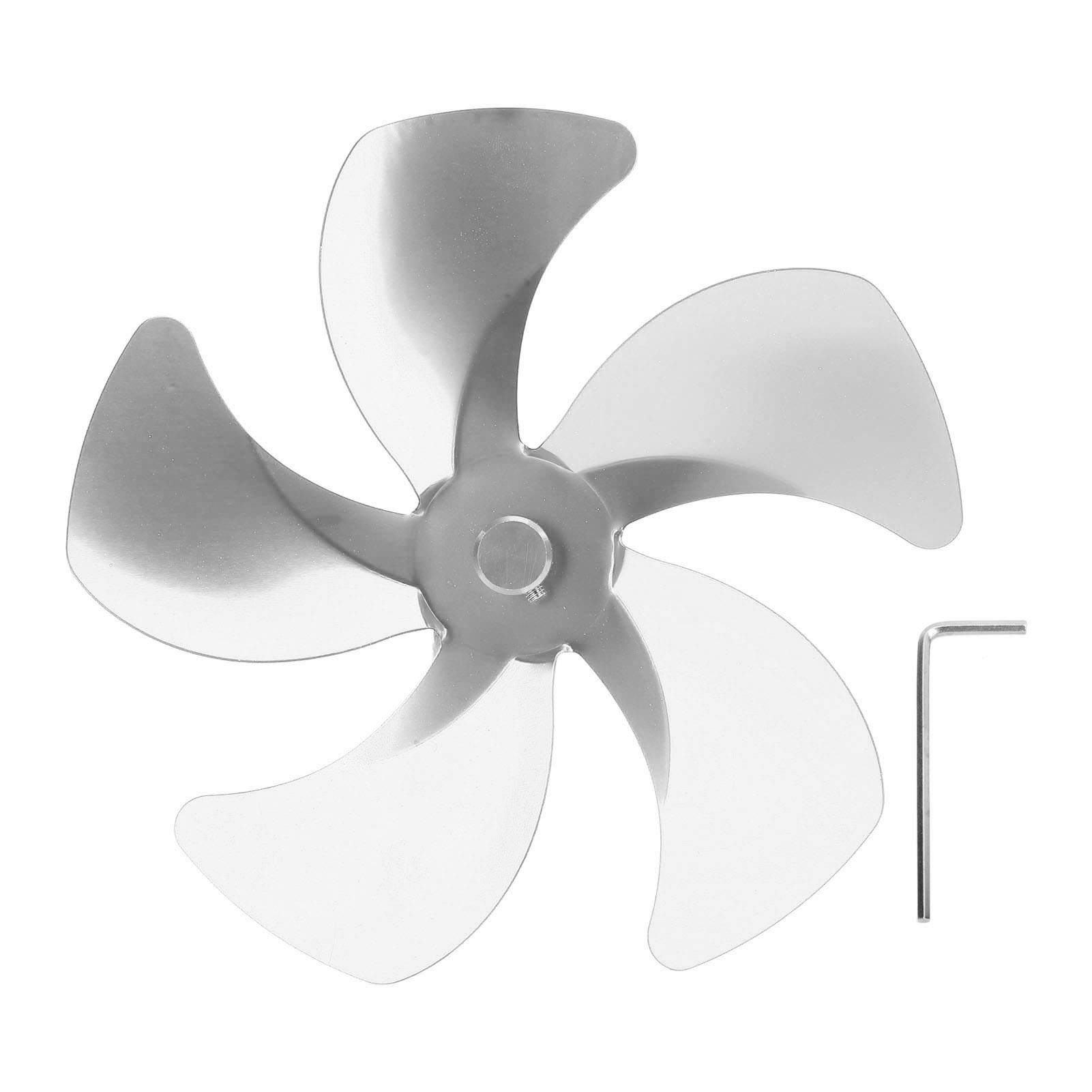 Ersatz Für Ofenlüfterflügel Aus Aluminiumlegierung, Verbessert Die Warmluftzirkulation, Kamin 5 Für Zubehör, Silber