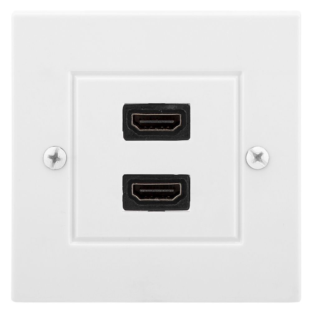 Weiße Dual-port-hdmi-wandplatte Für Hotel-home-office-gebäude, Us-standard