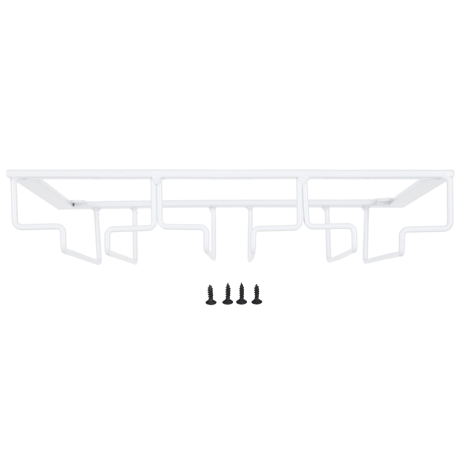 Weinglasregal Unter Dem Schrank, Stielglashalter, Aufbewahrungsbügel, Metall-organizer Für Bar, Küche, 3 Schlitze, 30 X 22,5 Cm, Weiß