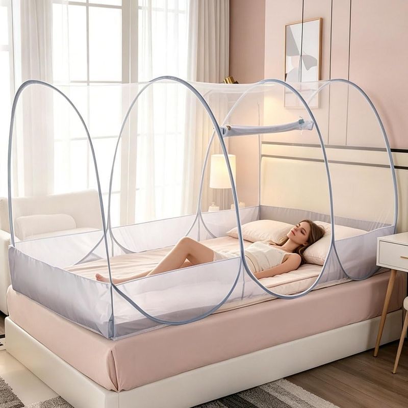 Moskitonetz Fürs Bett, 190 X 90 X 90 Cm, Mit Reißverschluss, Faltbar, Tragbar, Für Bett, Reisen, Etagenbetten, Schlafsäle, Camping