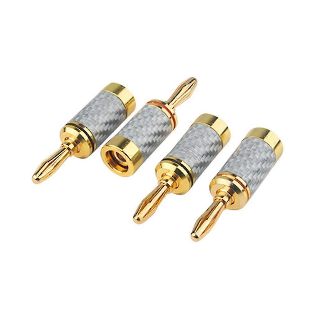 Vergoldete Bananenstecker Mit Kohlefasergehäuse, Optimierte Höradapter
