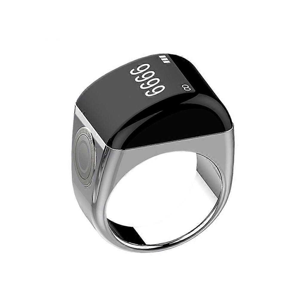 Intelligenter Digitaler Gebetstimer Mit Lcd-display – 22-mm-ring – Silber