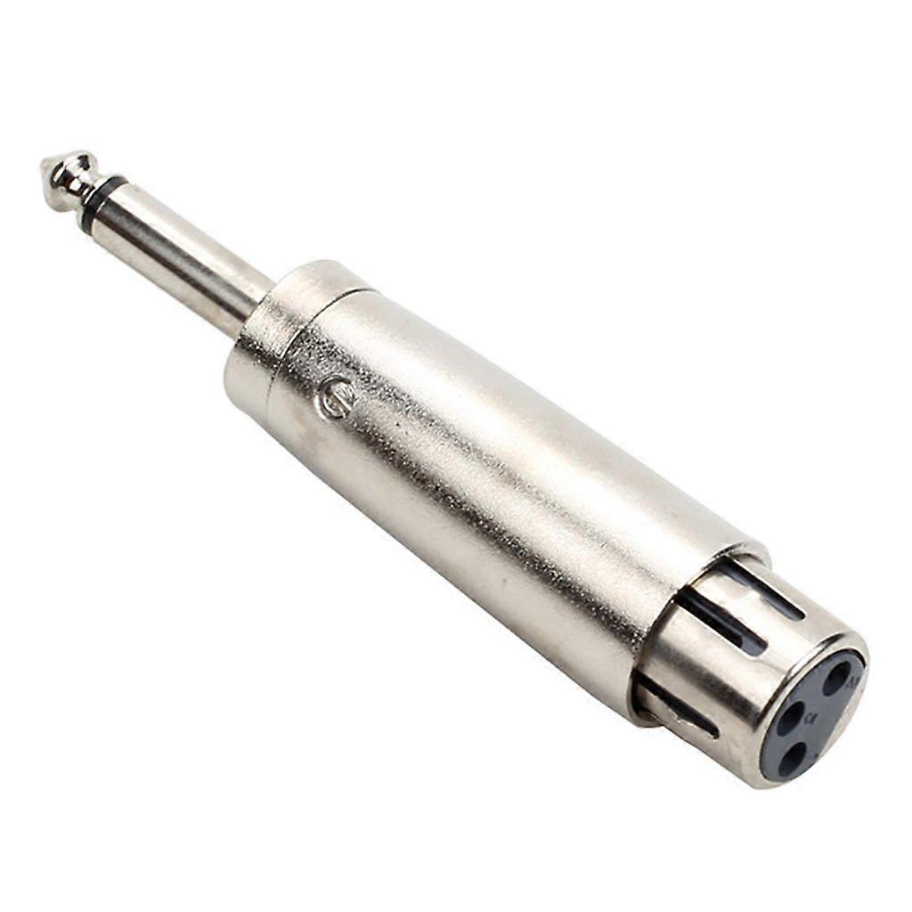 Standard 6,35-mm-mono-stecker Auf 3-polige Buchse Konvertierungsadapter Silber