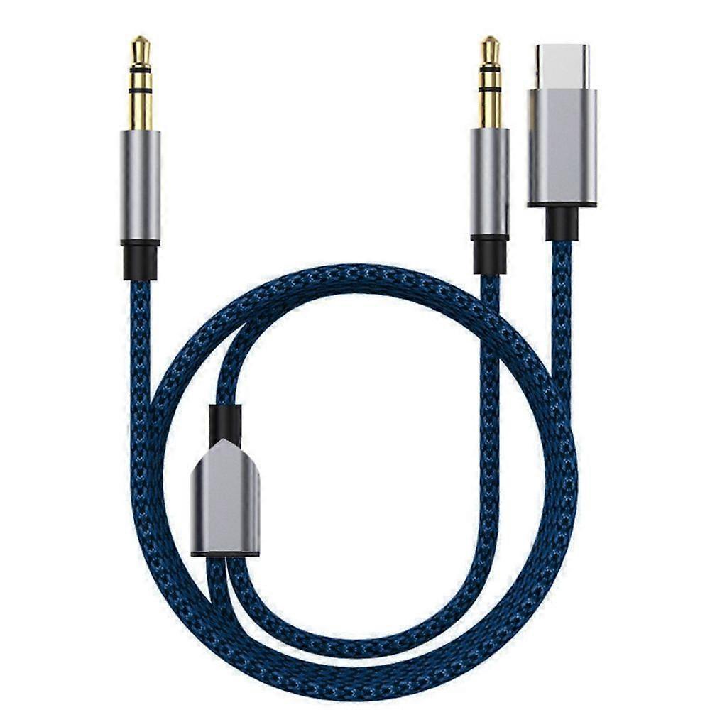 Nylonummanteltes Usb-c-auf-3,5-mm-kopfhörer-splitterkabel Für Laptop, Pc Und Smartphone
