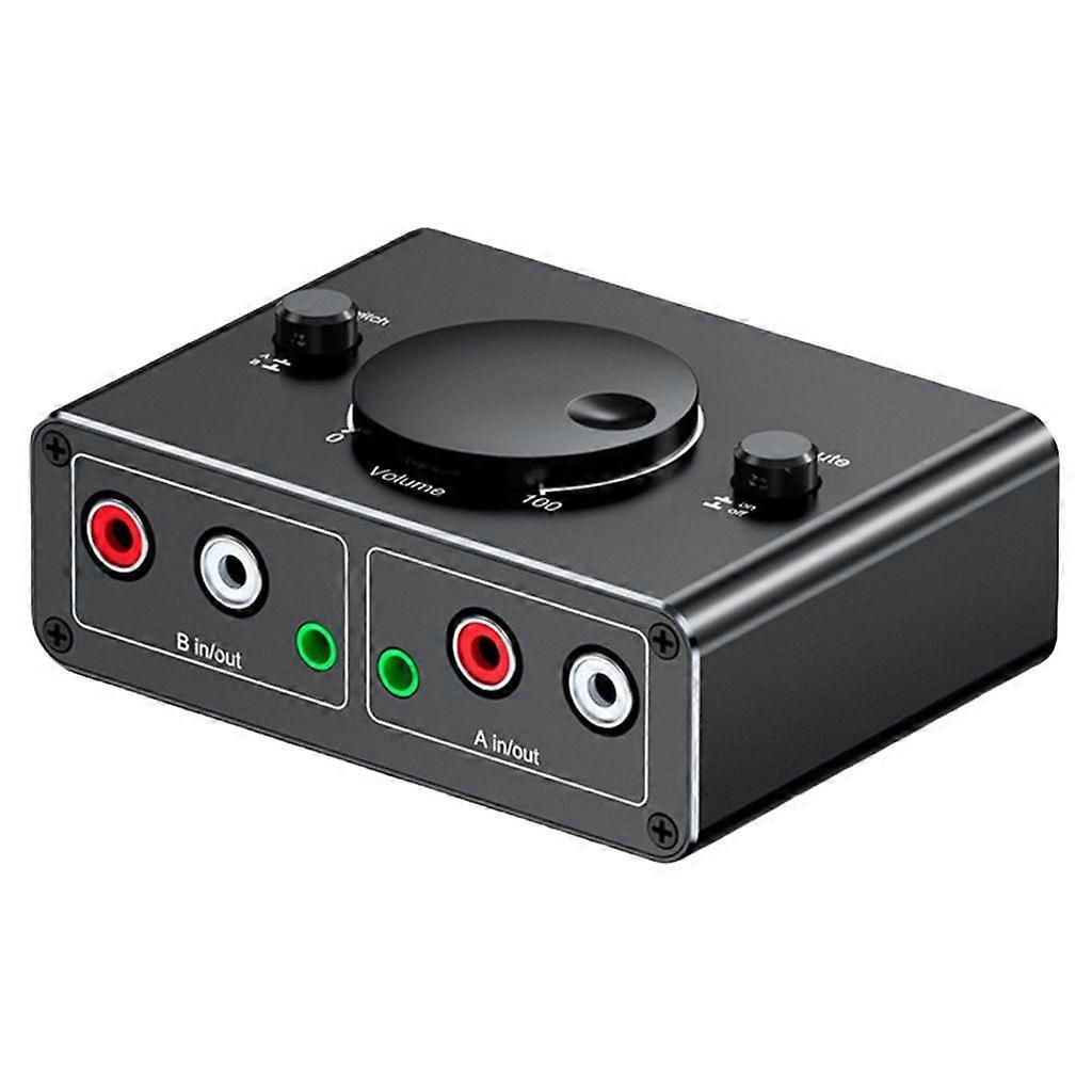 3,5-mm-audio-umschaltbox Mit Tonsteuerung Für Den Anschluss Mehrerer Geräte