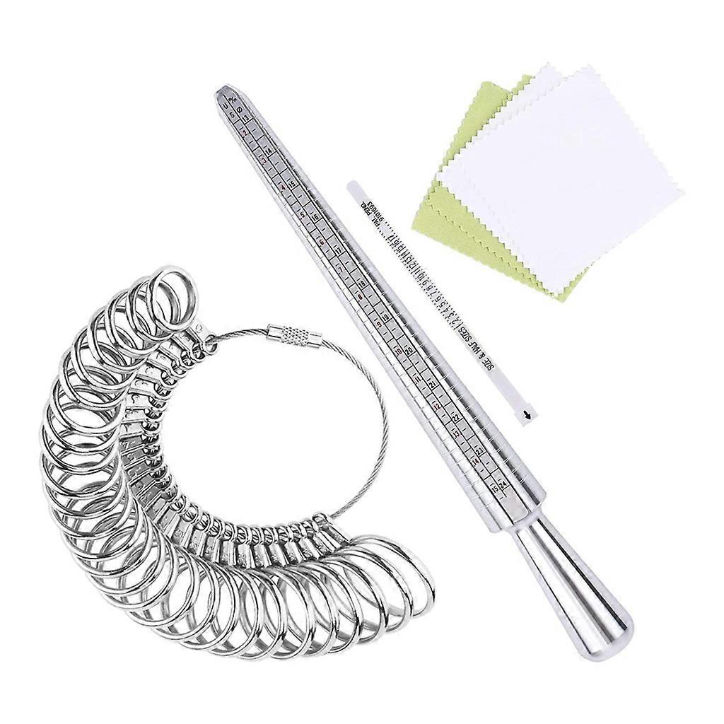 Set Mit Messwerkzeugen Für Modeschmuck Und Ringgrößenmesser, Inklusive Dorn Und Ringschablone.