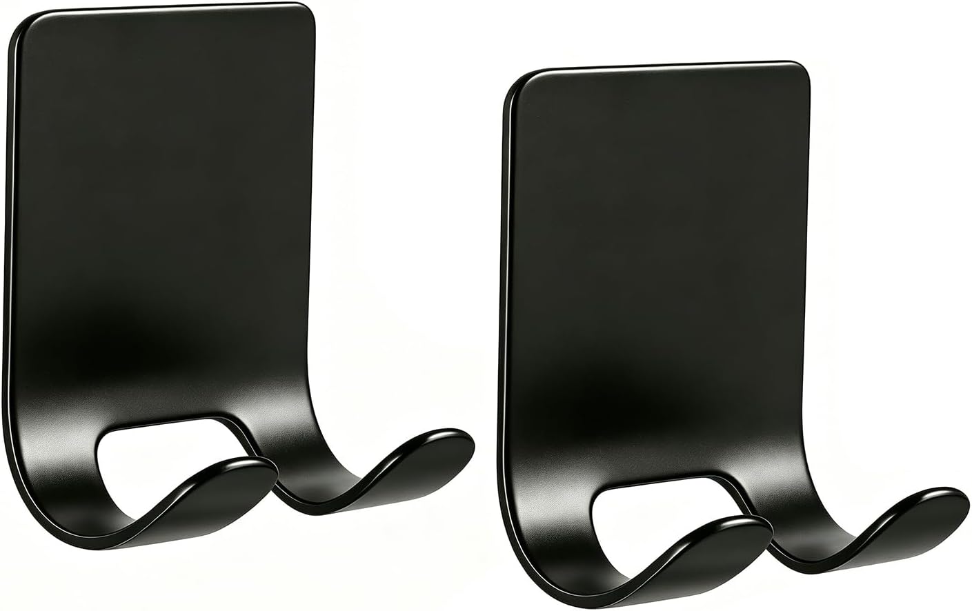 Selbstklebender Rasiererhalter Mit Haken (2er-set) – Badezimmerregal (für Bademantel, Handtuch, Badeschwamm) – Schwarz