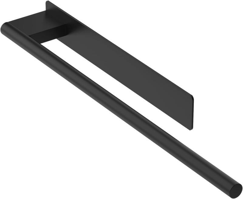 Einzelner Handtuchhalter – Schwarz – Edelstahl – Bohrfreie Montage – Lackierte Oberfläche