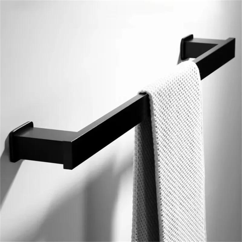 Schwarze, Wandmontierte Handtuchstange Aus Aluminium – Einzelne 30 Cm Stange – Wasserdicht Und Rostfrei