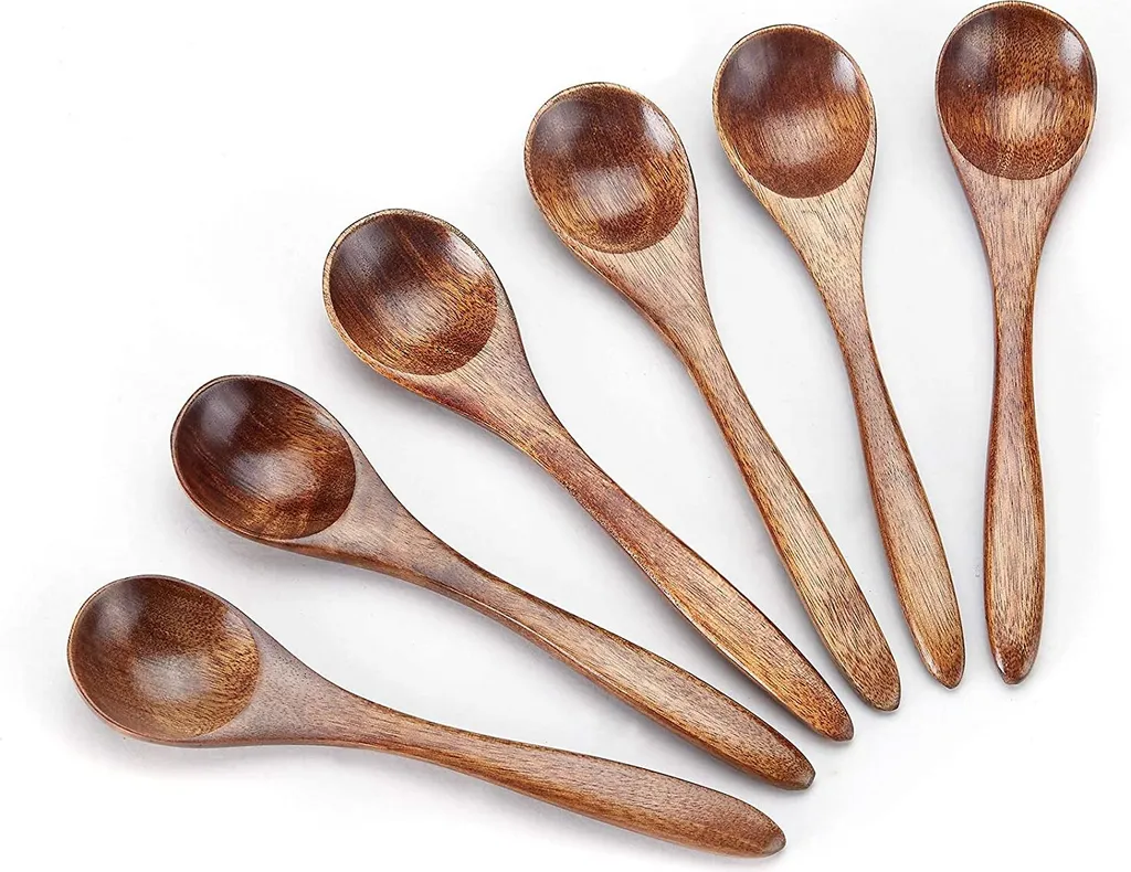 Stück, Klein, Holz, Löffel, Holz, Teelöffel, Klein, Teelöffel, Servieren, Holz, Utensilien, Zum Kochen, Klein, Gewürze, Löffel