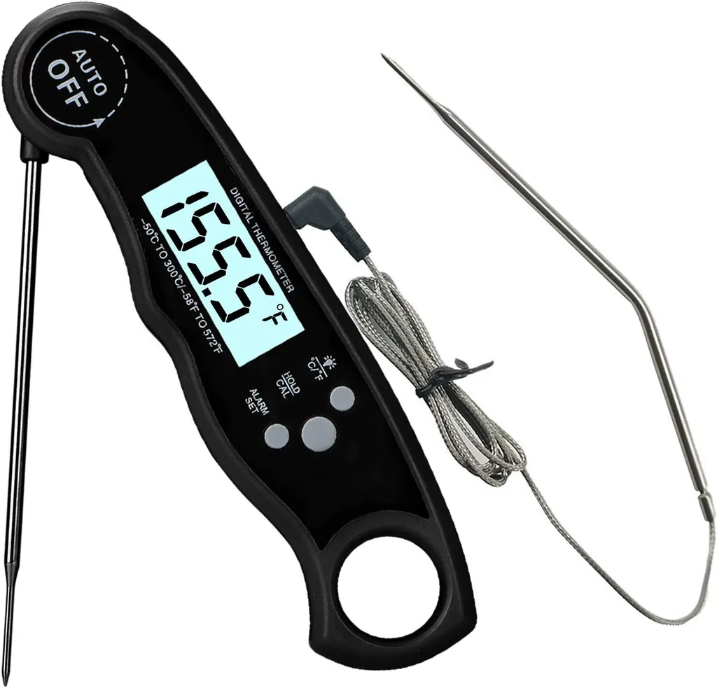 Fleischthermometer, 2-in-1-fleischthermometer, Sofort Ablesbar, Digitales Lebensmittelthermometer Mit Alarmfunktion Hintergrundbeleuchtung Zum Kochen, Grillen, Rauchen, Braten, Backen, Küche, Ofen