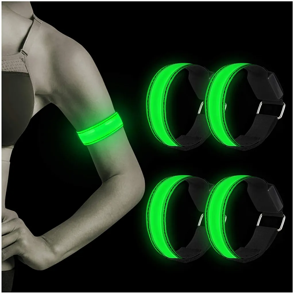 Led Armband Aufladbar, 4 Stück Leuchtband Mit Usb, Reflektoren Kinder Leuchtarmband, Lauflicht Für Laufen Joggen Hundewandern Running Outdoor Sports Fahrradzubehör