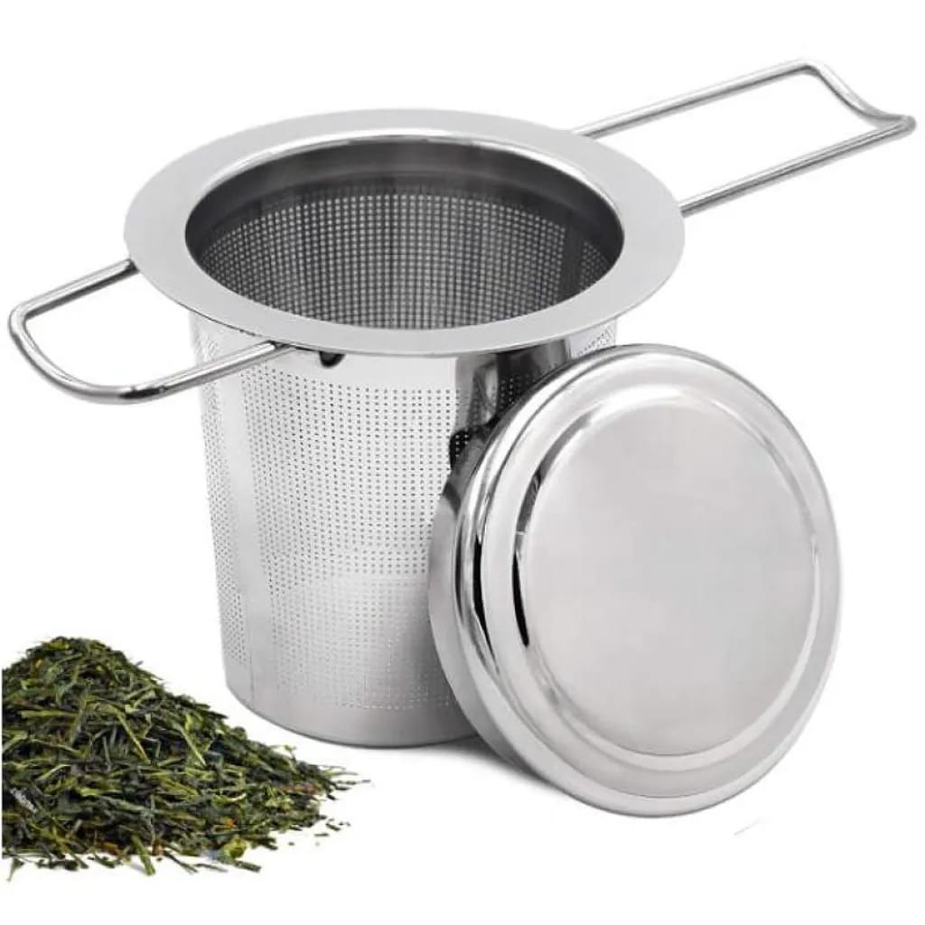 Edelstahl Teesieb, Teefilter Mit Deckel, Premium Teesieben Mit Faltbare Griffgestaltung, Teesieb Teefilter/abtropfschale Passend Für Teekannen, Tee-tassen