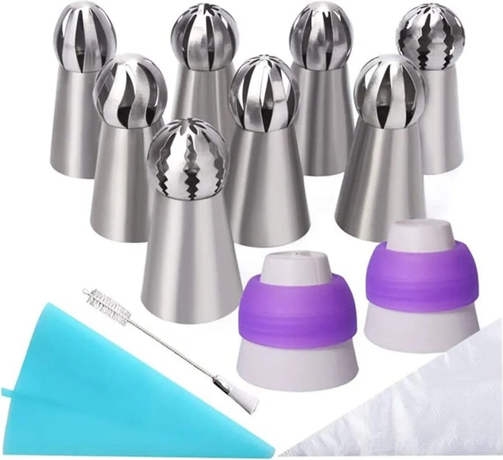 Spritztüllen Set,russische Spritztüllen Set Sahnespender 22tlg Zum Verzieren Von Cupcakes Torten Rosen Blumen Für Hobby Bäcker Konditor