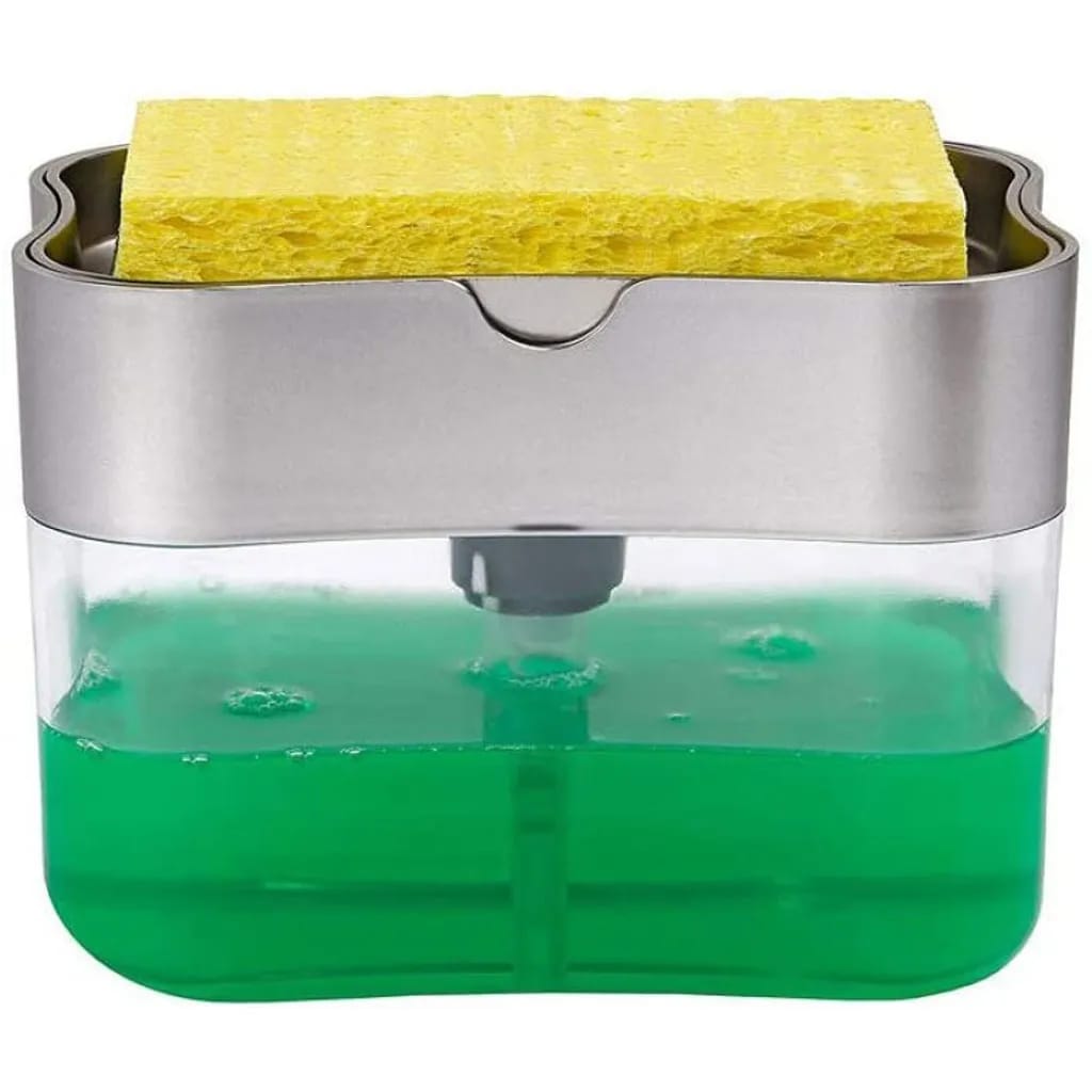 Seifenspender-set, Spülbecken-organizer Pumpseifenspender Mit Schwammhalter, Spülmittelspender Küchenutensilienhalter Für Die Küche