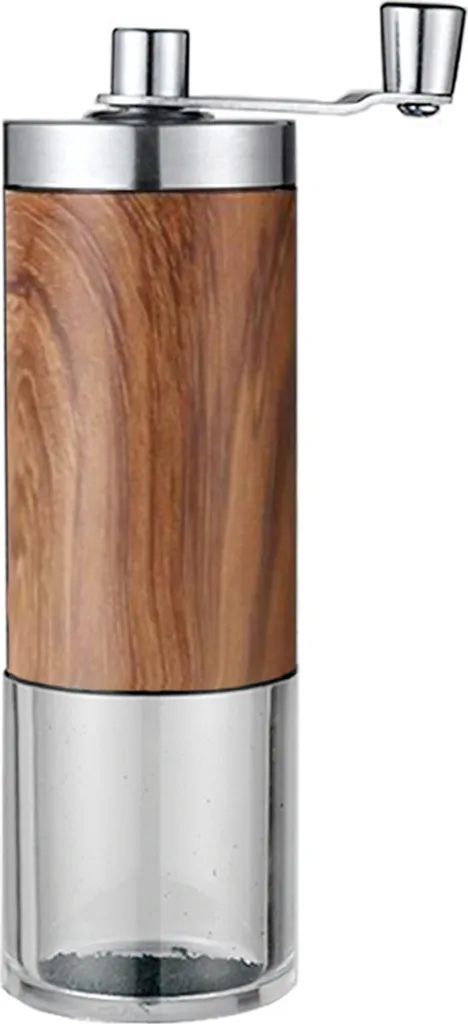 Manuelle Kaffeebohnenmühle Edelstahl Handkaffeemühle Keramikgrat Für Aeropress, Tropfkaffee, Espresso, French Press, Türkisches Gebräu, Kaffeegeschenk,gerade Kaffeemühle Mit Holzmaserung