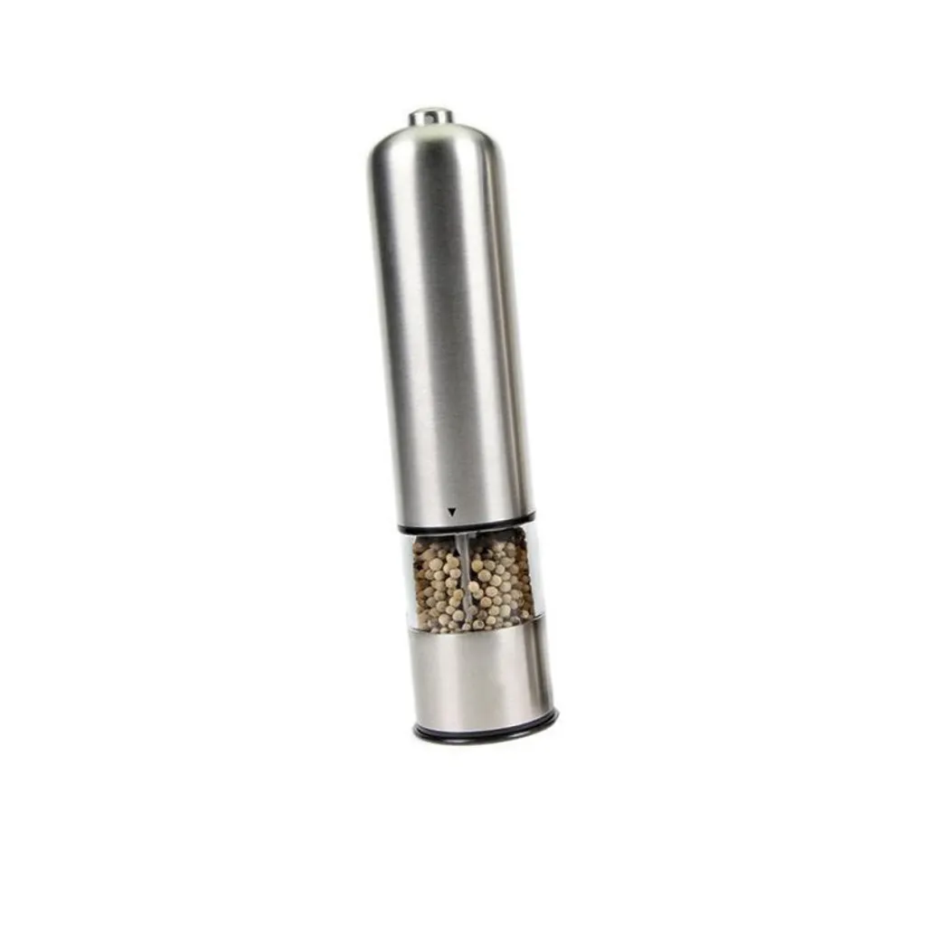 Elektrische Pfeffermühle, Edelstahl, Keramikmühle, Batteriebetrieben, Verschiedene Farben, Silber, 22.55.25.2 Cm