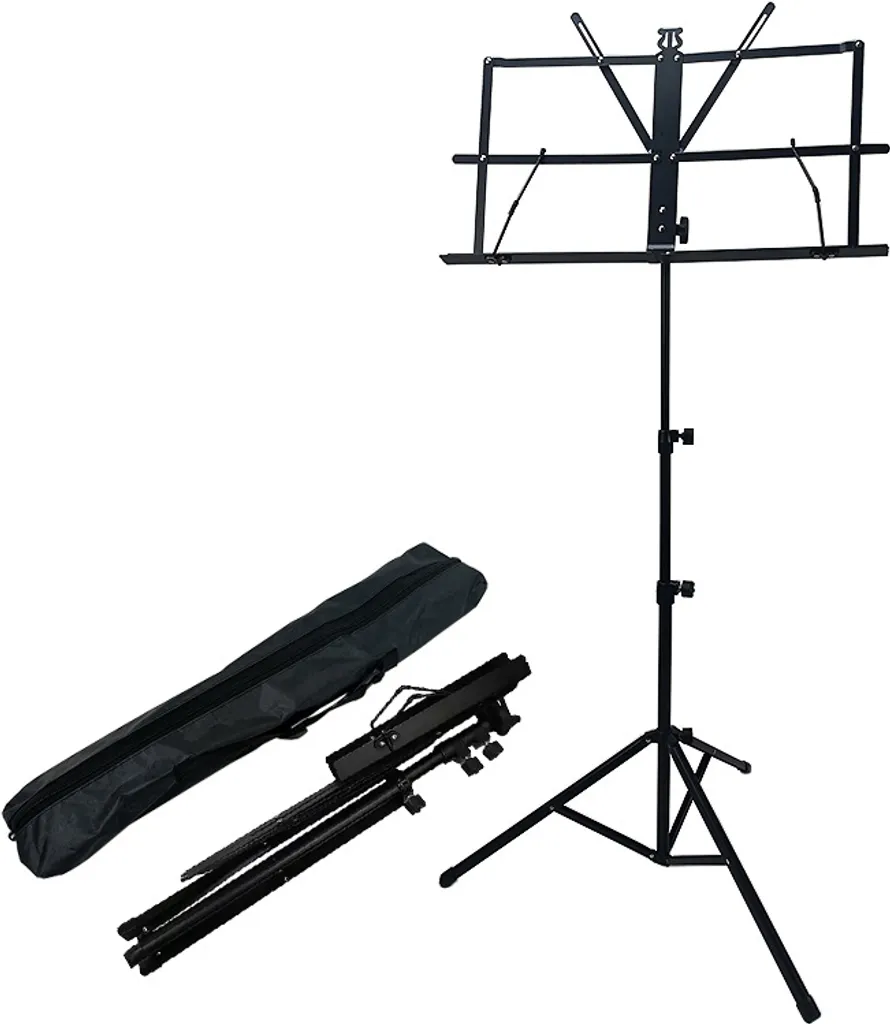 Musik Notenständer, Robuster Tragbarer Klappbarer Metallständer Mit Tragetasche, Einstellbare Höhe, Maximale Belastbarkeit , Leicht Und Kompakt Zum Lagern Und Reisen