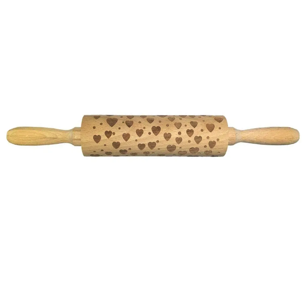 Nudelholz Aus Holz, 35 Cm, Rollt Teig Schnell Und Gleichmäßig Aus, Passend Für Jede Backform, Backt Mit Einem Nudelholz Aus Europa, Langlebiges Nudelholz Aus Buche Mit Abgewinkeltem Griff