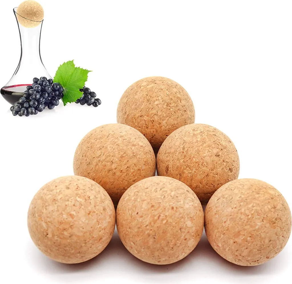 6,stücke,wein,kork,kugel,,holz,kork,kugel,stopper,für,wein,dekanter,karaffe,flasche,ersatz,,2,4,zoll/,6,1,cm