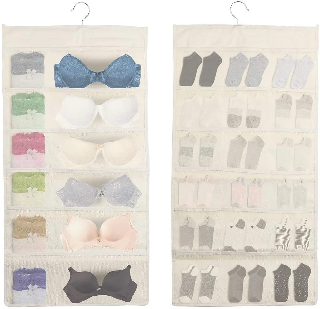 Bh Hängend Organizer Doppelseitig Aufbewahrung Unterwäsche Socken Netztaschen Lagerung Für Bhs Socken Krawatten Schmuck Kleine Gegenstände