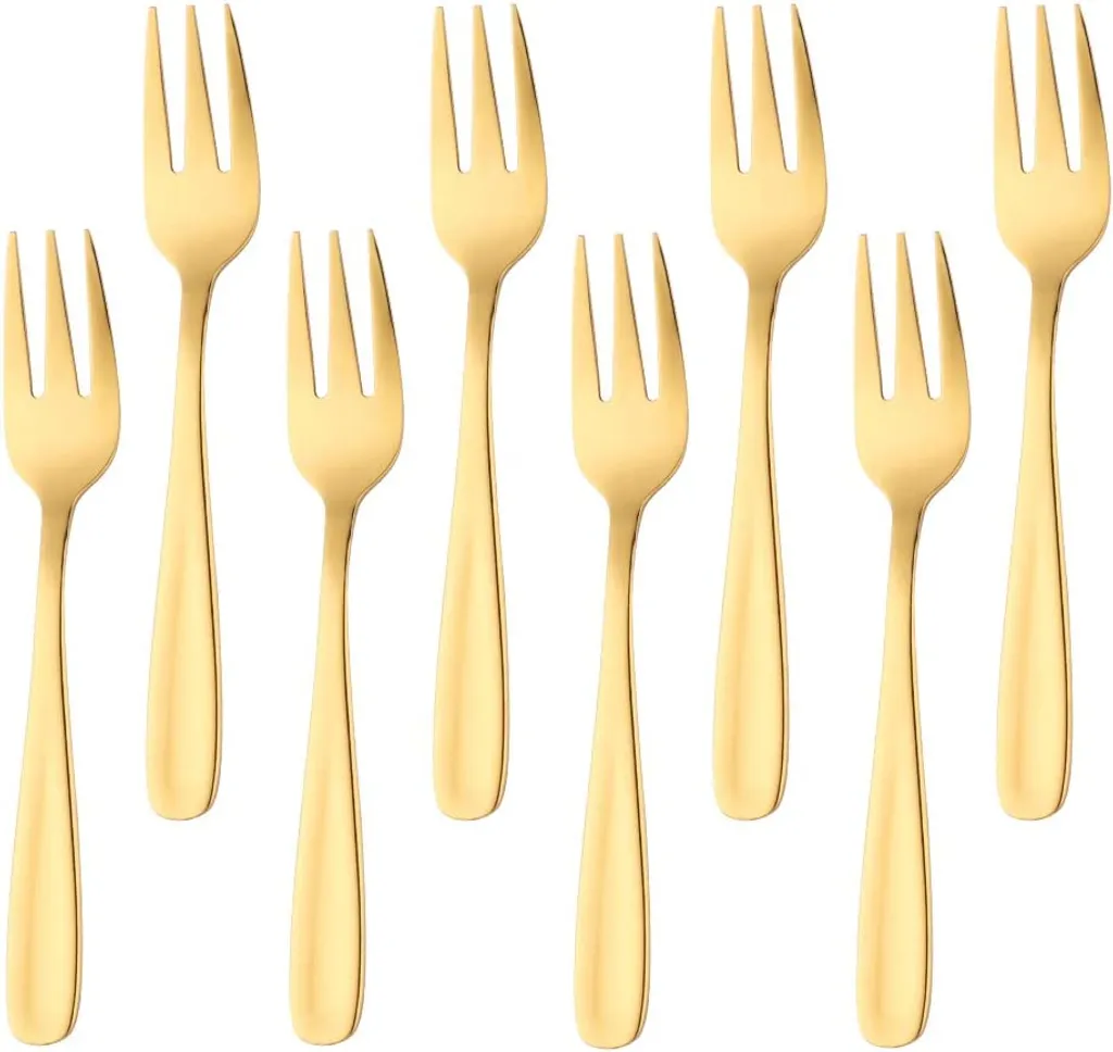 Edelstahl Tafelgabeln Gold Besteck Set Tisch Gabel Menügabeln 8 Stück Lange Griff Gabeln Für Buffet Steak Dessert Obst Pasta Küche Gaststtte Table Fork Anti-rost Wiederverwendbar