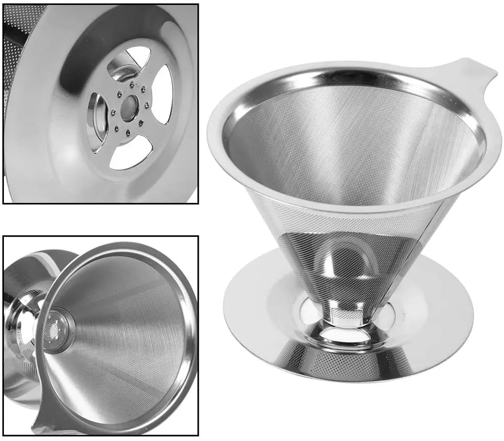 Kaffeefilter/filterhalter, Permanentfilter Edelstahl Wiederverwendbar Handfilter Kaffee Filter,kaffeefilter Dauerfilter Doppelschicht Mesh Permanent Kaffee Filter Für 1 Bis 2 Tassen Kaffee