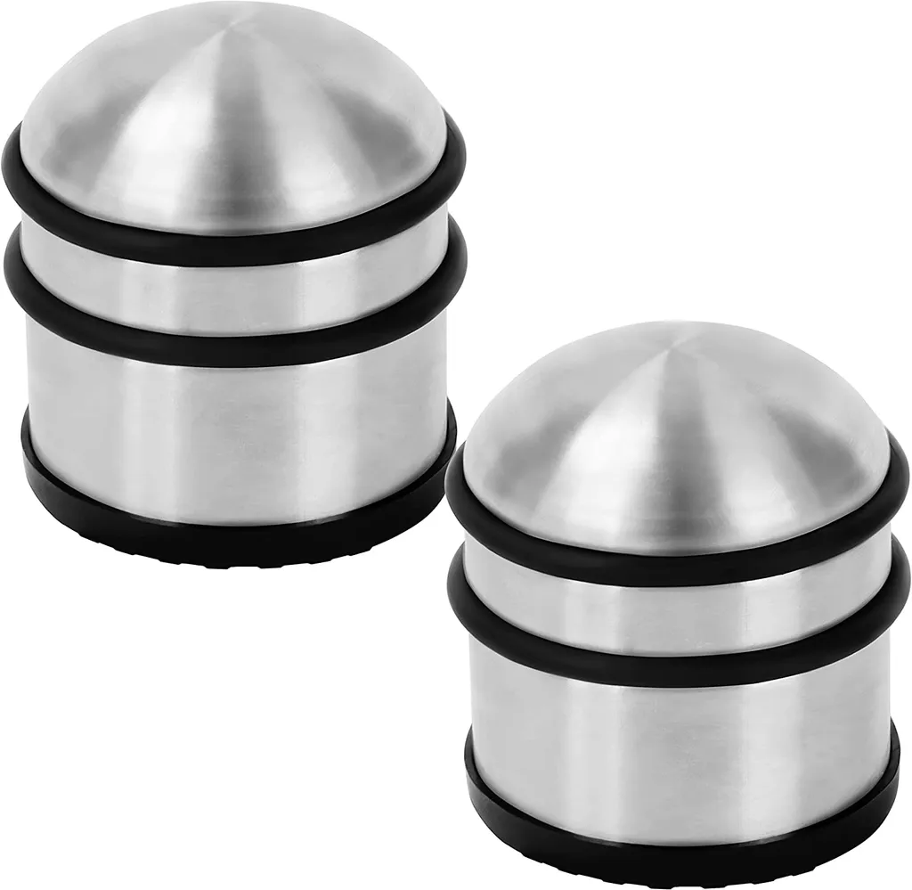 Türstopper Für Böden, Schwer, Verchromtes Silber, Strapazierfähiger Türstopper Mit Gummiringkissen – 1 Kg – 1er-set