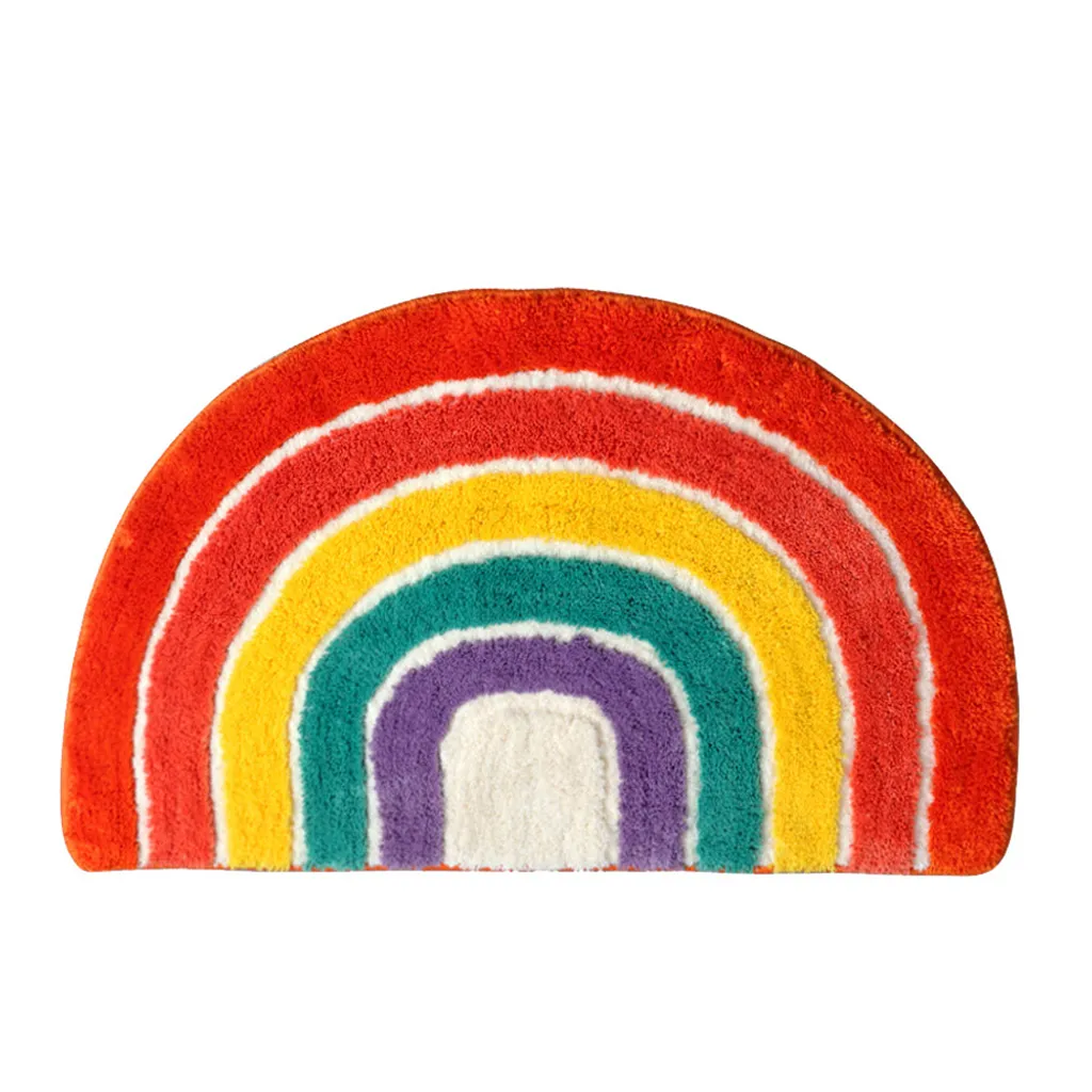 Bunte Halbkreis-bodenmatte - Regenbogen-cartoon-design