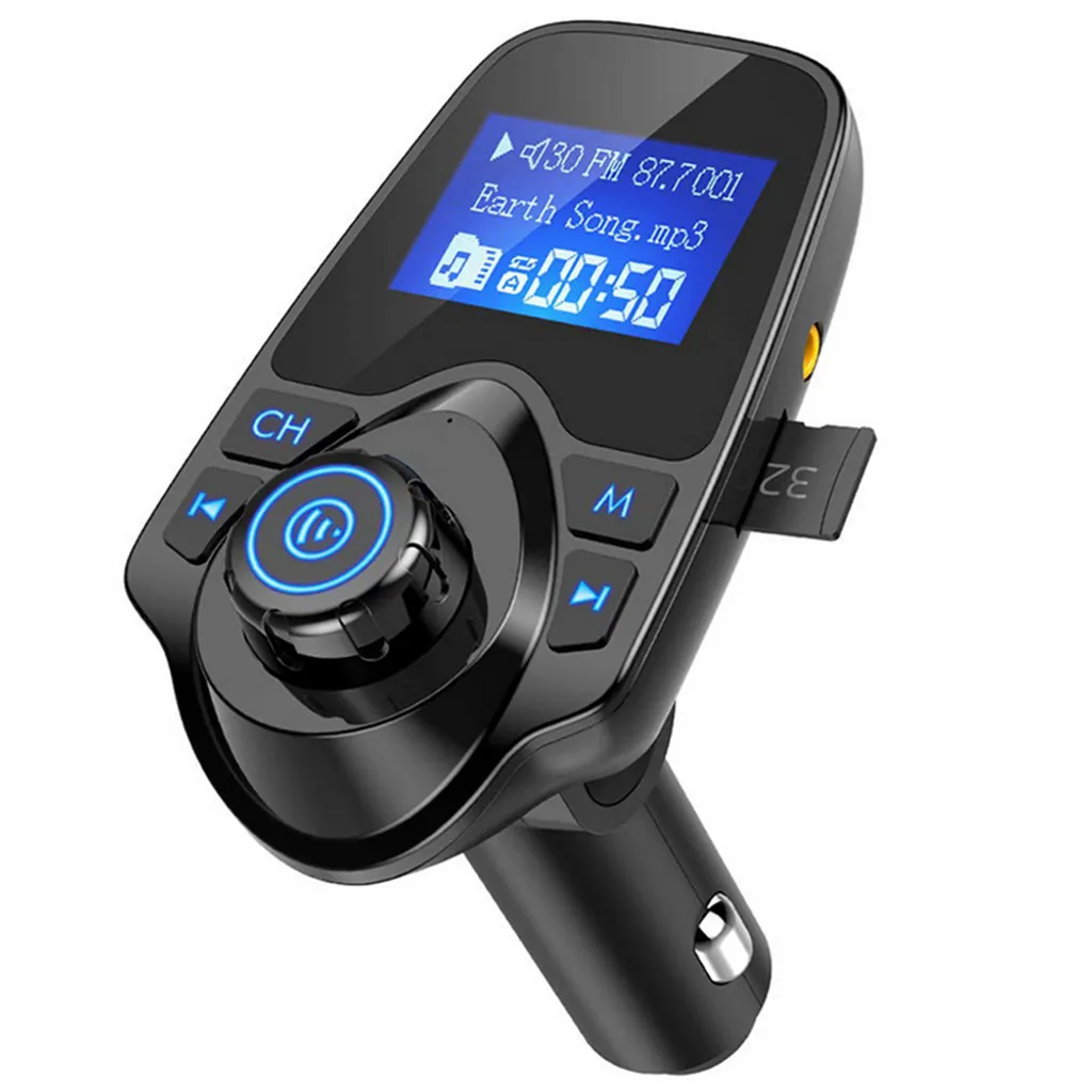 Bluetooth Fm-sender Für Autos, Drahtloser Bluetooth-autoadapter Mit Freisprechfunktion Und 1,44-zoll-lcd-display, Musik-player-unterstützung Tf-karte Usb-flash-laufwerk Aux