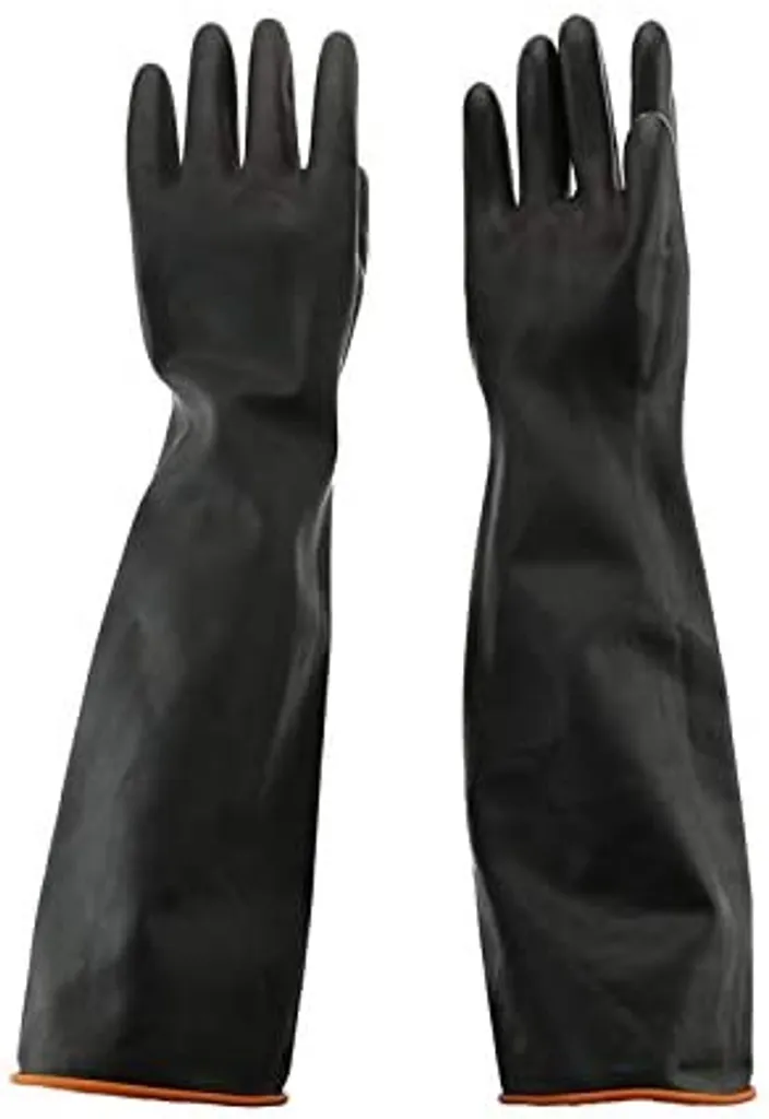 55cm Wasserdichte Gummihandschuhe Schutzhandschuhe Chemikalien Lange Säure- / Alkalibeständige Latex-haushaltshandschuhe Für Arbeit, Haushalt, Autowaschanlage