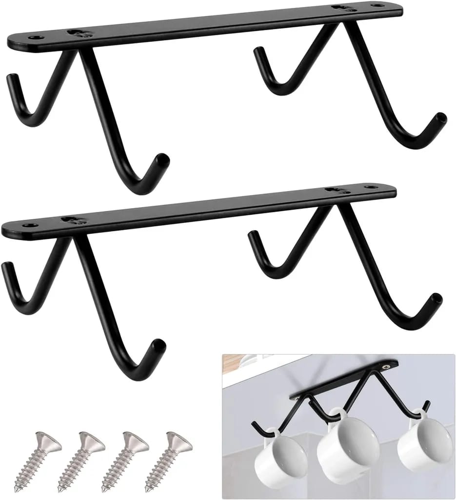 Getränkehalter, 2 Stück Tassenhalter Unter Dem Schrank Regal Eisen Rostfrei Kaffeetasse Halter Becherhalter Für Kaffeetasse Speicher & Aufhängen Küchenutensilien