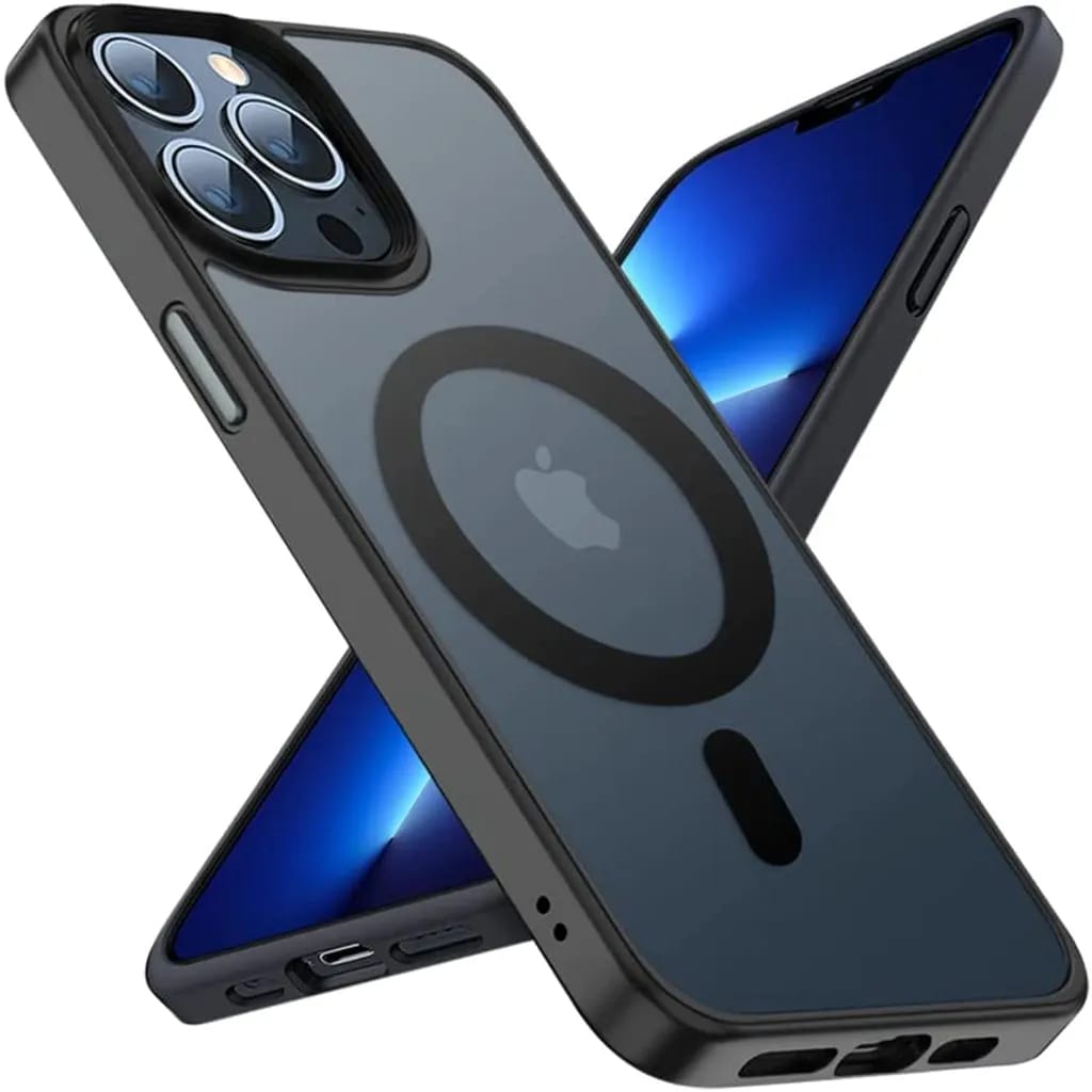Magnetische Hülle Für Iphone 13 Pro Max Hülle [mil-grade Fallgetestet Und Kompatibel Mit Magsafe] Durchsichtige Matte Rückseite Mit Tasten Aus Aluminiumlegierung, Anti-fingerabdruck Anti-kratzer 6,7 Z