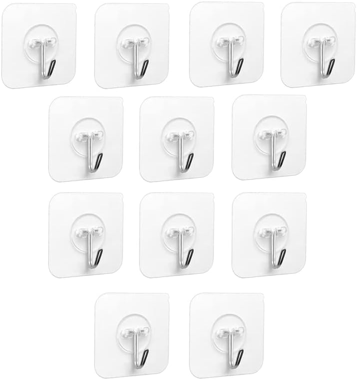 Klebehakens - 6 Stück Transparente Selbstklebende Hakensätze 5 Kg (max), Für Badezimmer, Küche, Decke, Wand, Tür, Bademäntel, Handtuchhalter (6 Stück)