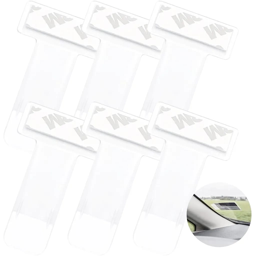 Parkscheinhalter, 6 Stück Transparent Auto Windschutzscheibe Ticket Halter, Selbstklebend Tickets Clips Für Parkschein, Anwohnerparkausweis, Parkausweis