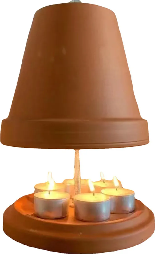 Teelichtofen Groß 6er, Doppelwandig, Tischofen, Tischkamin Alternative Tischheizung Feuerschale ,leuchturm Teelicht Strand Dekoration Holz Urlaubsdeko Tischdekration Laternchen (weiß)