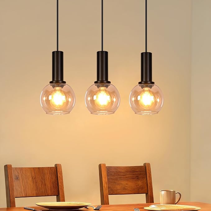 Gbly Hängelampe Esstisch Pendelleuchte 3 Flammig Hängeleuchte Vintage Esszimmerlampe Glas Gold Esszimmerlampe Retro E27 Pendellampe Höhenverstellbar Für Esszimmer Wohnzimmer Ohne Leuchtmittel