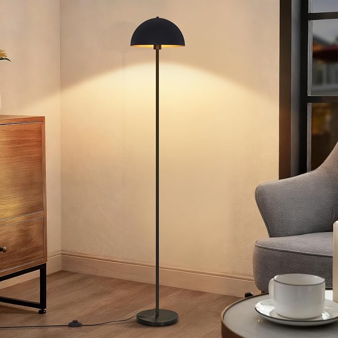 Gbly Stehlampe Bodenlampe Für Wohnzimmer Metall Stehleuchte Modern 170 Cm Lampenschirm Ø30 Cm E27 Fassung Max. 40w Ip20 Innenleuchte Schlafzimmer Leseecke Schwarz Gold Ohne Leuchtmittel