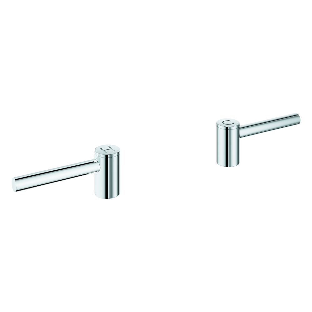 Grohe Atrio Hebelgriffe, 1 Set Mit H Und C Markierung, 1 Set Ohne Warm-kalt-markierung, Satin Steel, 14216ms0