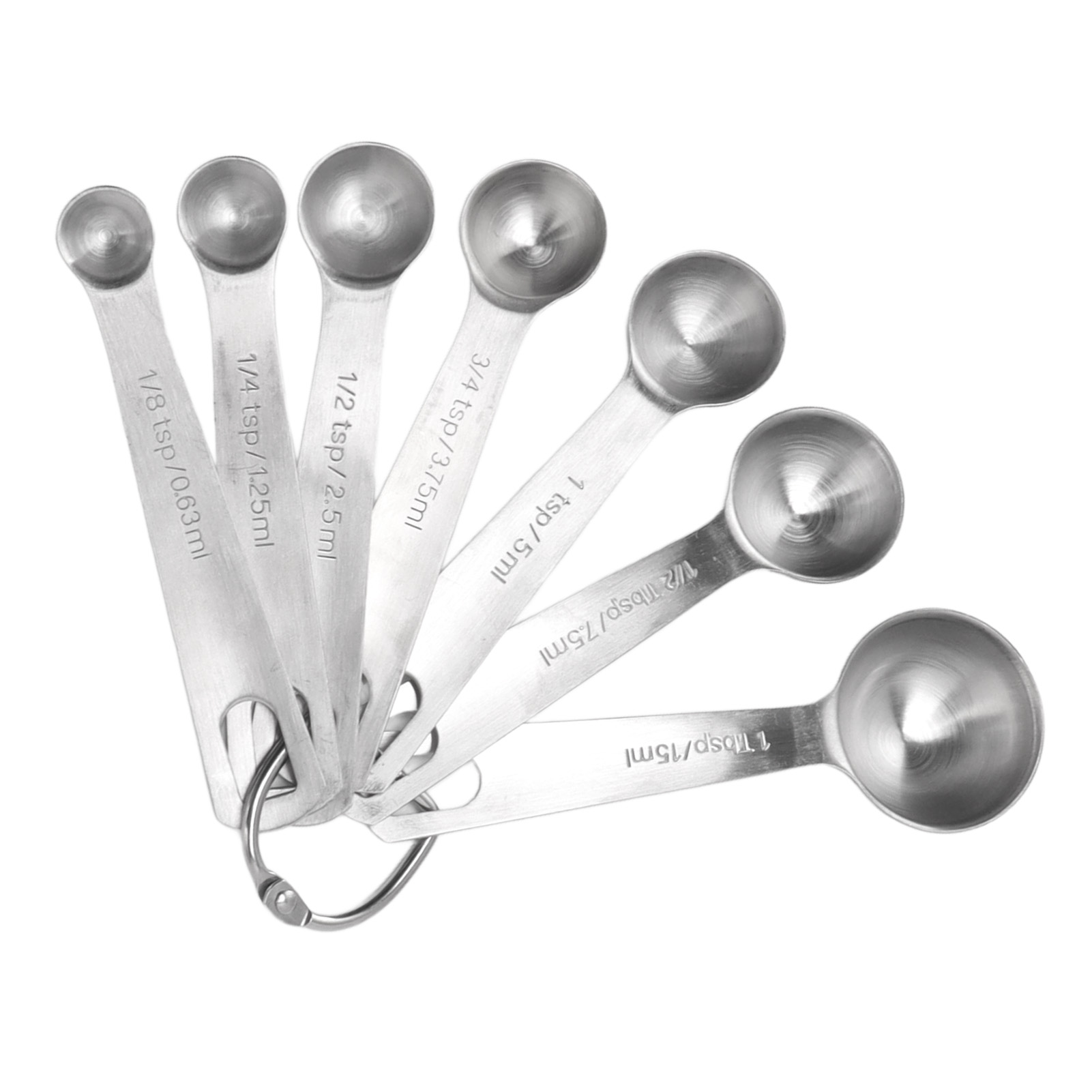 Set Mit 7 Messlöffeln Aus Edelstahl, Kleinen Teelöffeln Und Backutensilien Für Trockene Und Flüssige Zutaten