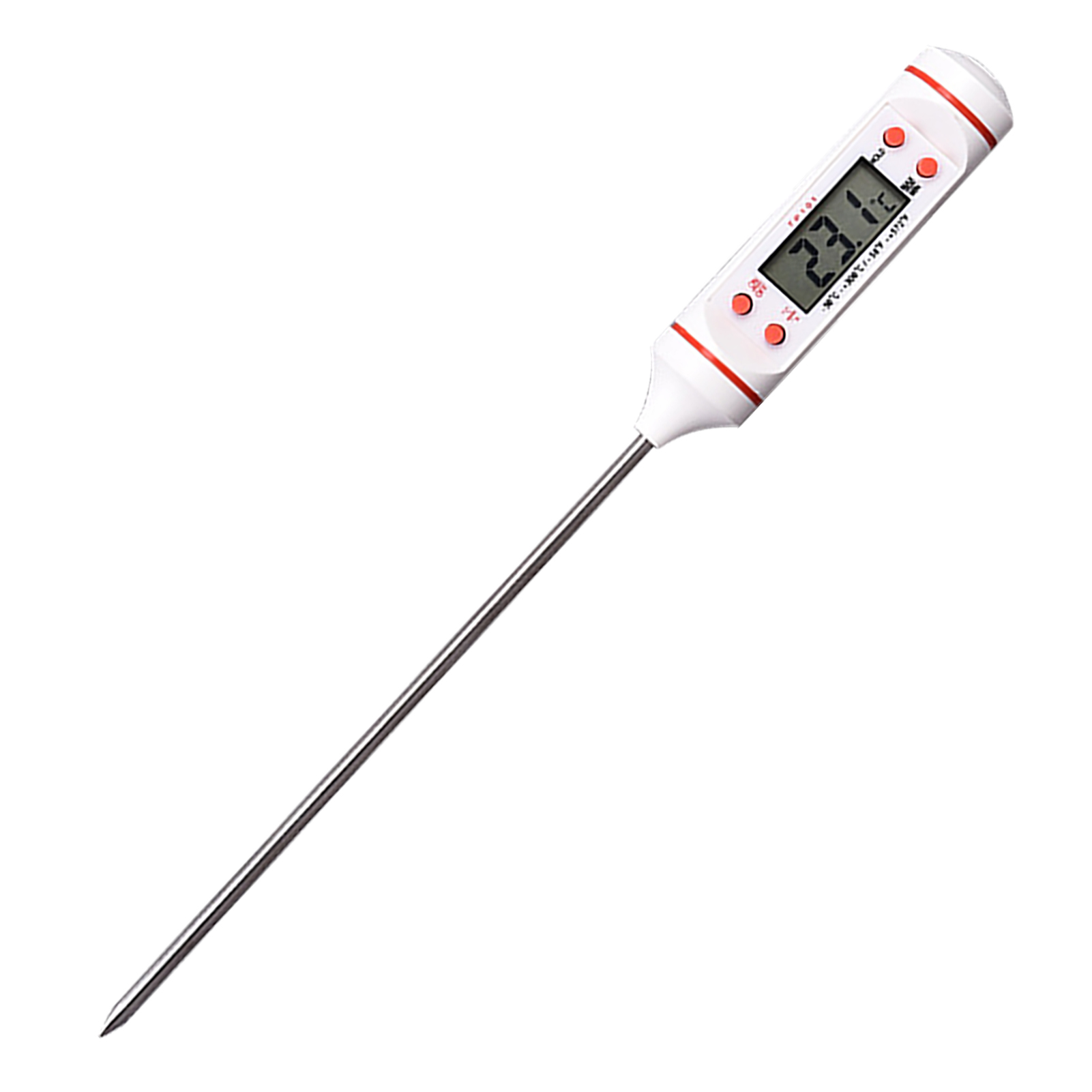 Tp 101 Lebensmittelthermometer, Einstichthermometer Für Küchengrills, Elektronisches Thermometer Für Milch Und Wasser, Weißes Lebensmittelthermometer