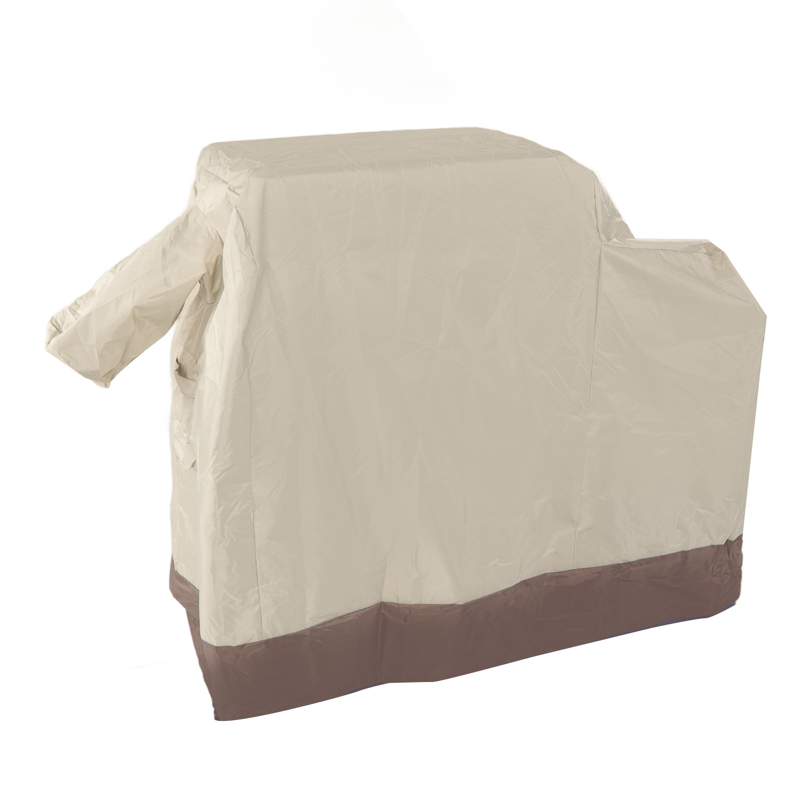 Grillabdeckung Aus Silberbeschichtetem 420d Oxford-gewebe, Wasser- Und Staubdicht, Beige Und Braun, 104 X 68,5 X 124 Cm