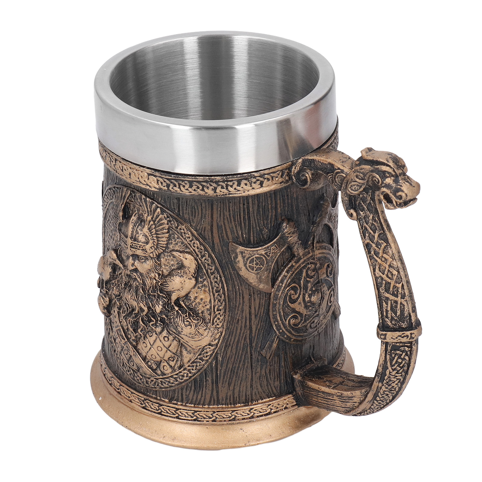 Innovativer Edelstahlbecher Im Retro-piratenstil, Großes Fassungsvermögen, Für Bier, Kaffee Oder Andere Getränke, Bronzefarben.