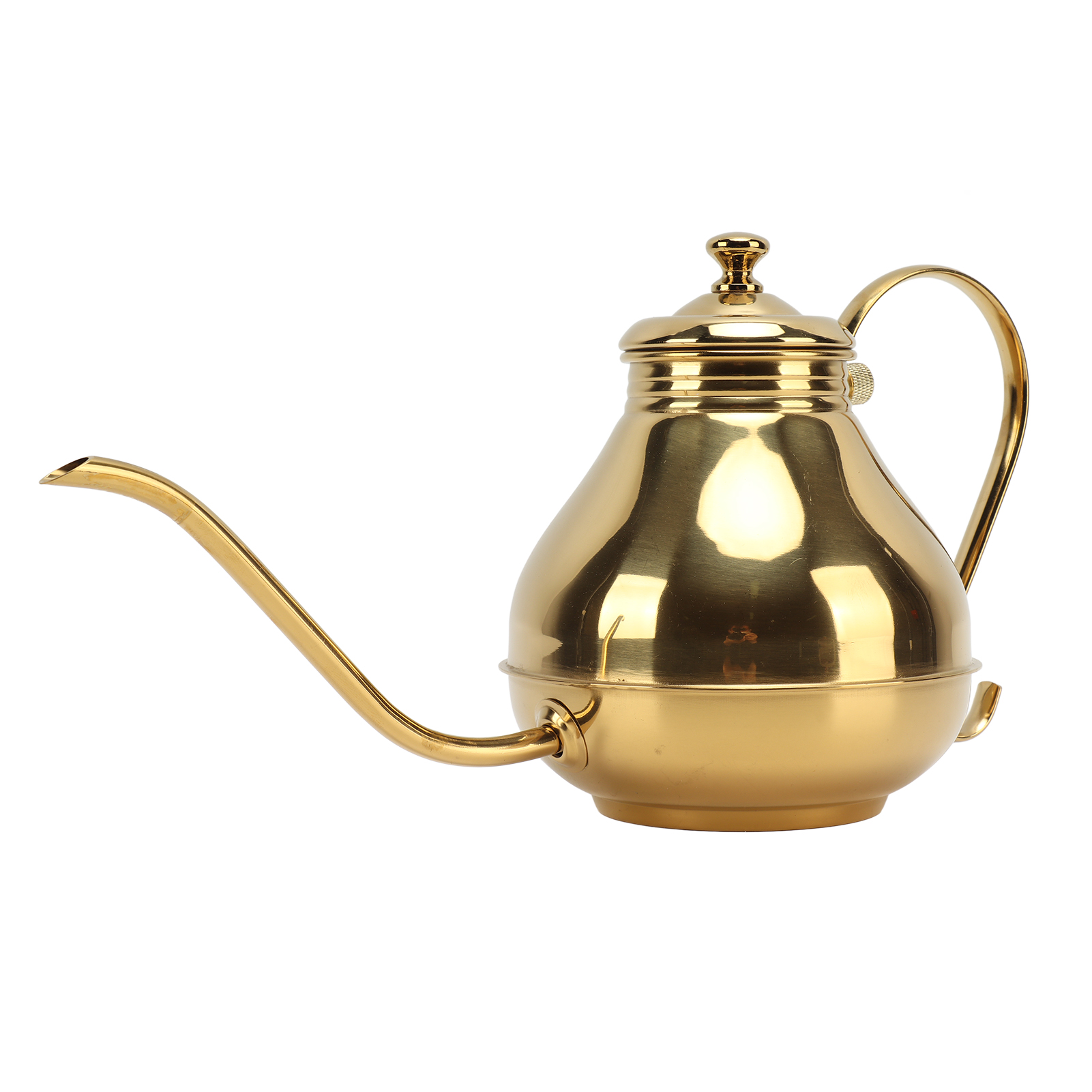 Vergoldete Edelstahl-kaffee-/teekanne Mit Dünnem Hals, Ideal Für Kung-fu-tee Zu Hause.