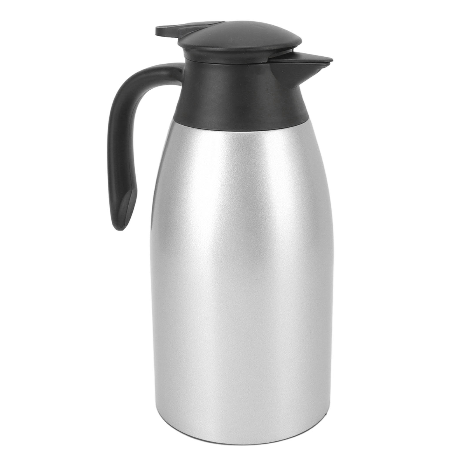 Isolierte Teekanne Aus Edelstahl 304, Auslaufsicherer Deckel, 2 Liter Fassungsvermögen, Tragegriff, Leicht Zu Reinigen, Silberfarbener Isolierter Kaffeespender