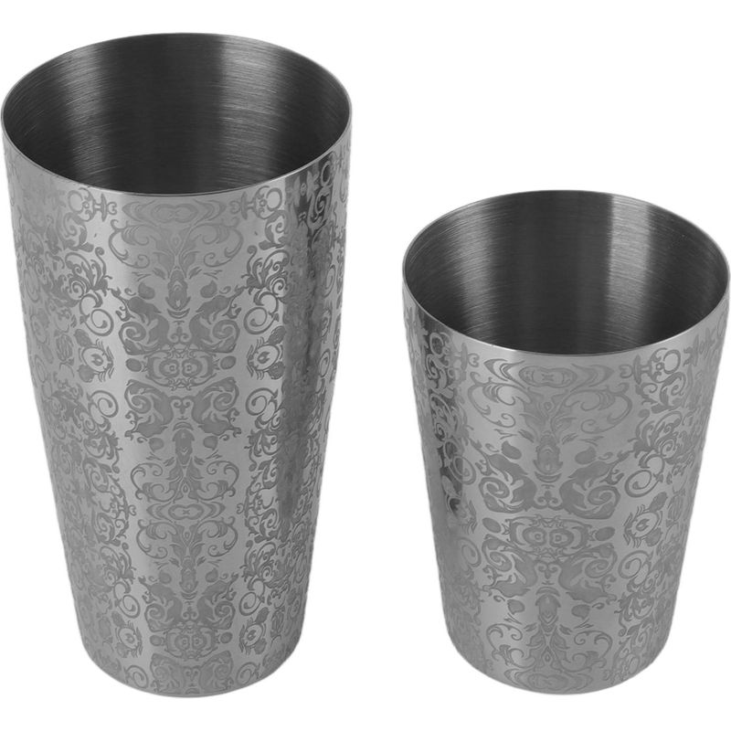 Cocktailshaker Aus Edelstahl, Silbergravierter Martini-shaker Im Boston-stil, Bodenloser Japanisch-amerikanischer Barmixer