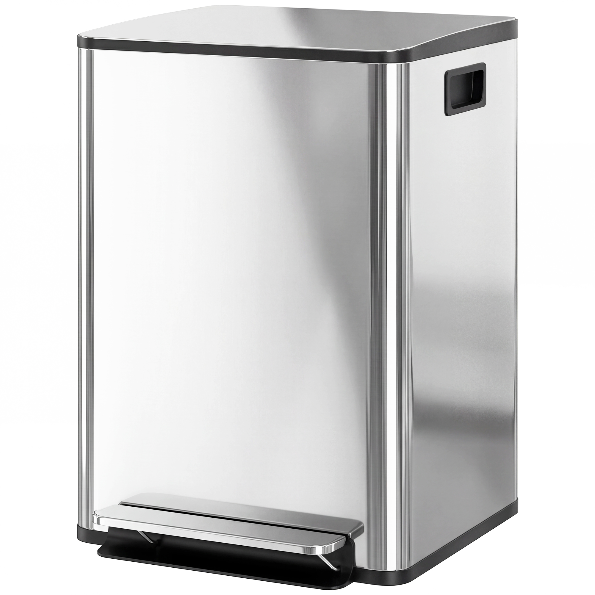 20-liter-abfalleimer Mit 2 Fächern, Deckel Mit Soft-close-funktion, Fingerabdruckresistent, Edelstahl, Silberfarben
